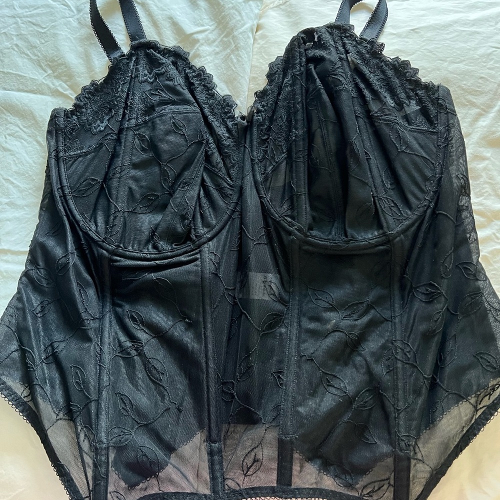 Elomi Black Lace Longline Bustier Corset